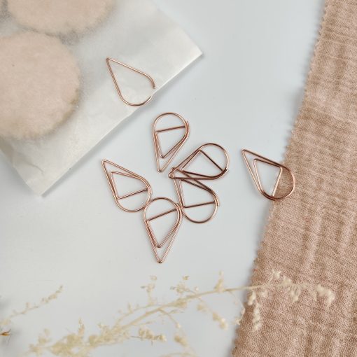 Metalen clip druppel - rose gold