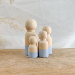 Houten poppetje mannelijk - Pastelblauw